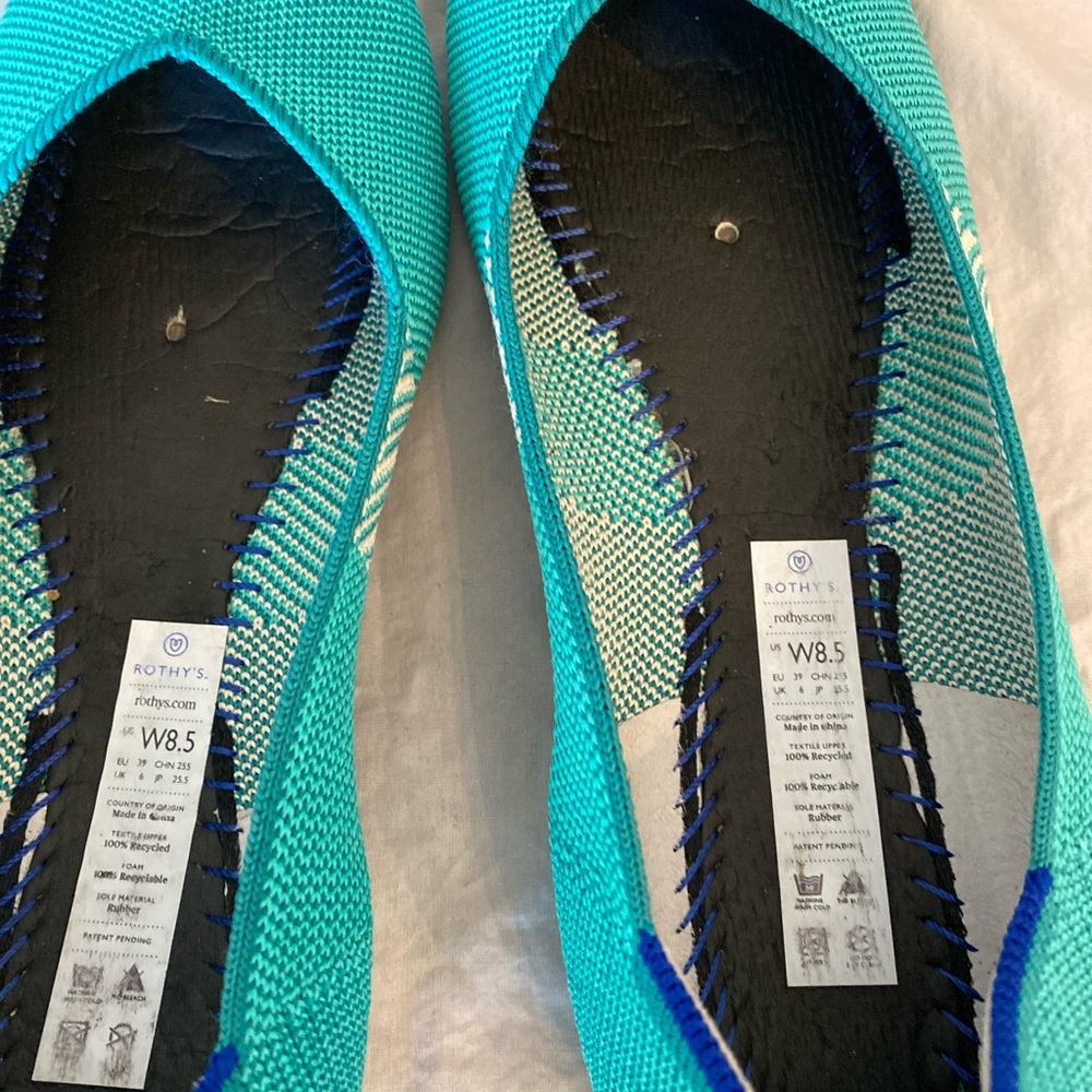 Retired Rothy’s Calypso Blue Green Turquoise Teal Flats - Picture 11 of 13